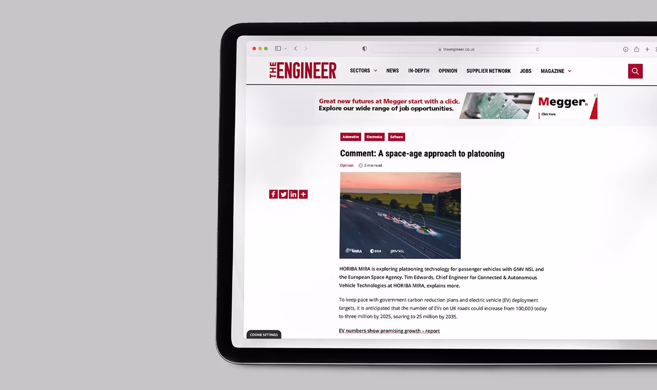 An online article in The Engineer explaining complicated platooning technology