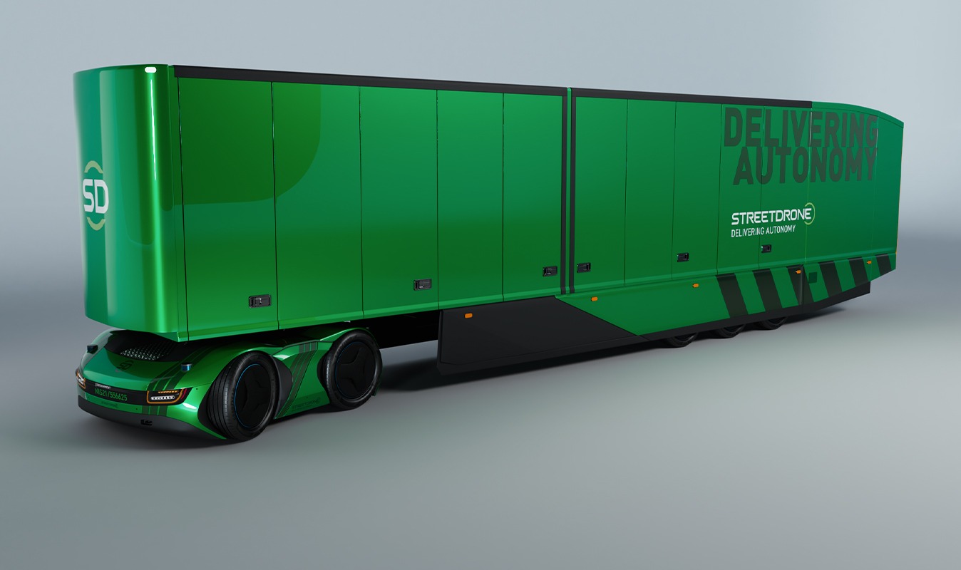 A StreetDrone trailer render