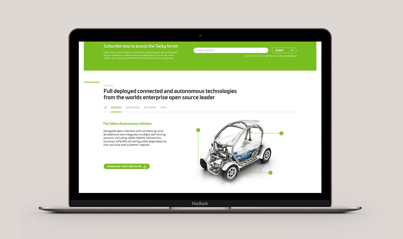 Website design and support for StreetDrone