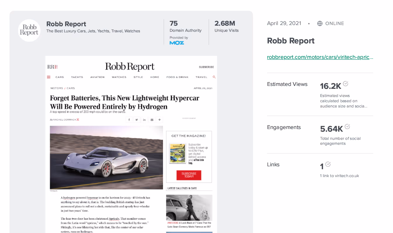 Online comms views and engagement stats