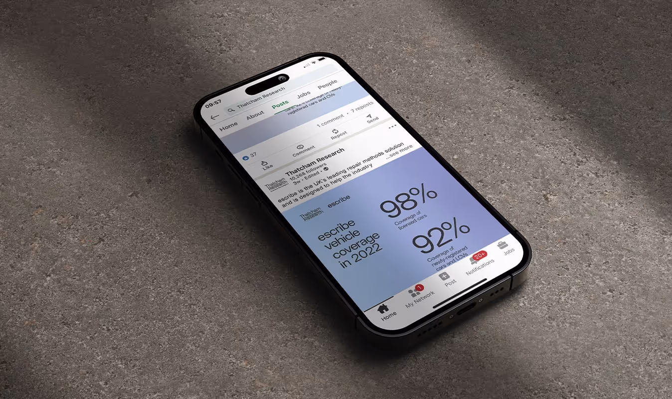 An iPhone showing a LinkedIn social post