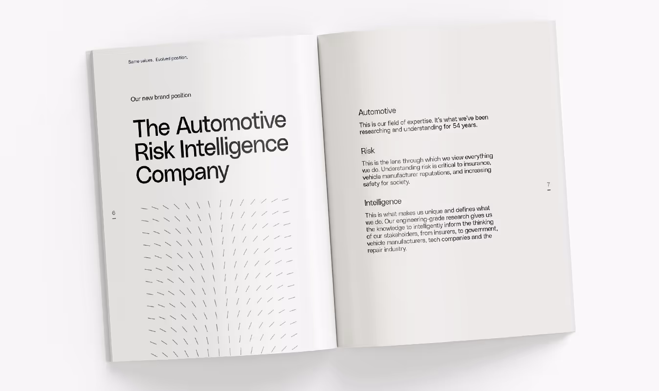 A spread from the brand book showing the brand texture