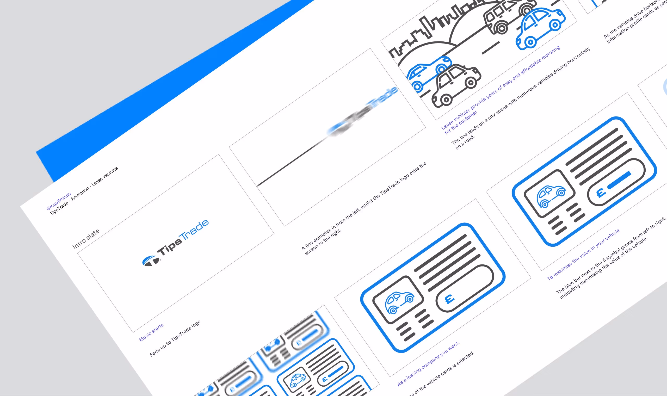 Illustrated storyboard designs